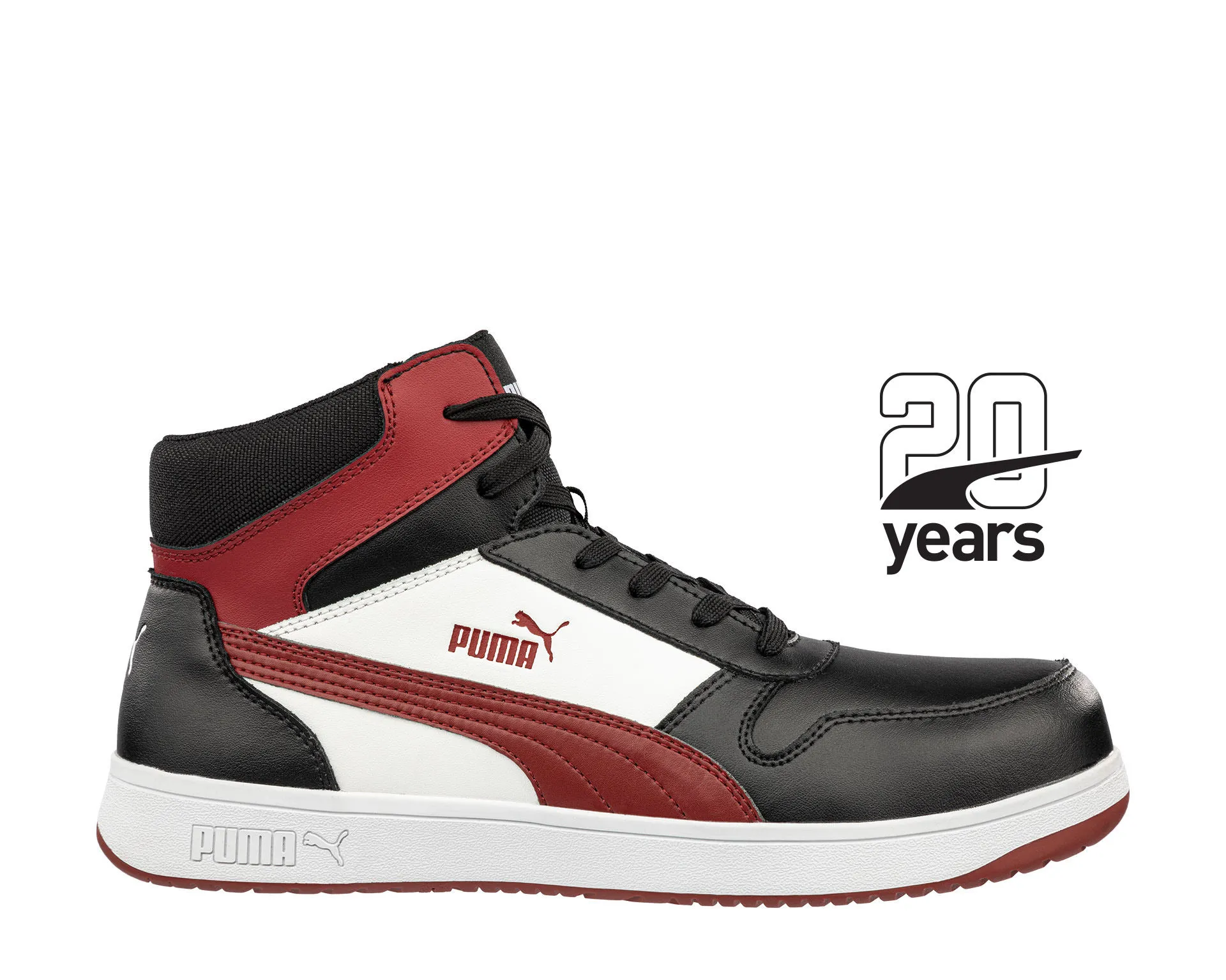 HOGE VEILIGHEIDSSCHOEN PUMA FRONTCOURT MID S3L ESD FO HRO SR  ZW/WT/RD  36